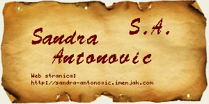 Sandra Antonović vizit kartica